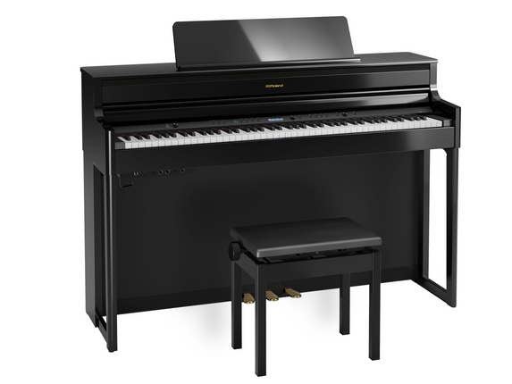 Used Roland HP704 PE current model polished ebony finish.