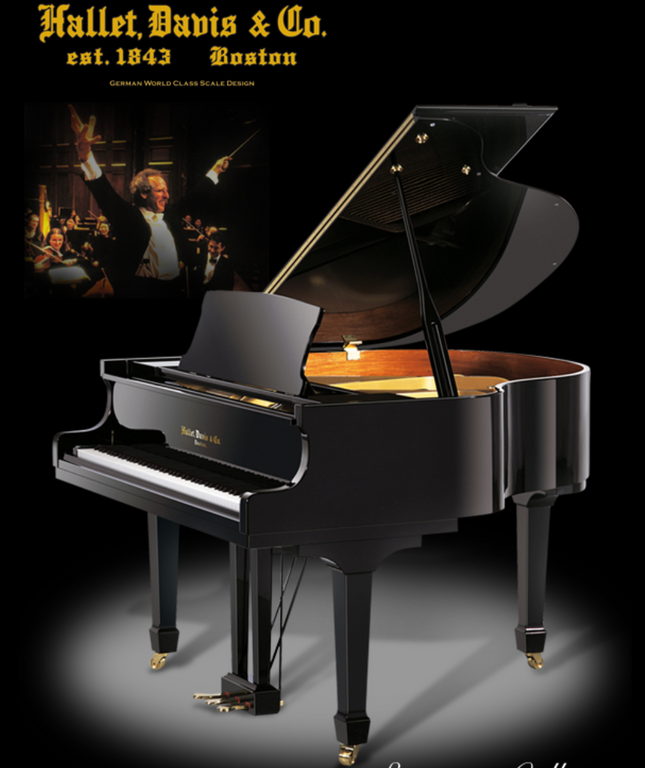 Hallet Davis Pianodisc player baby grand 4'10" Ebony Polish finish.